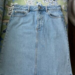 A.P.C. , Parisian Classic Blue Denim Skirt, size 36